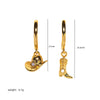 Denim Boots Hat Pendant Earrings Copper Geometric 18K Real Gold Plating Electroplated For Women