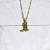 Denim Boots Necklace Copper Gold Plated Geometric Style