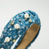 Denim Hairband Pearl Sequins Inlay Women's Hair Accessories