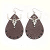 Denim Leather Earrings Pu Material Animals Zodiac Pattern Electroplated Unisex