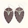 Denim Leather Earrings Pu Material Animals Zodiac Pattern Electroplated Unisex
