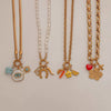Denim Pendant Necklace Titanium Steel Electroplated 18K Gold Color Fruit Love Sun Style