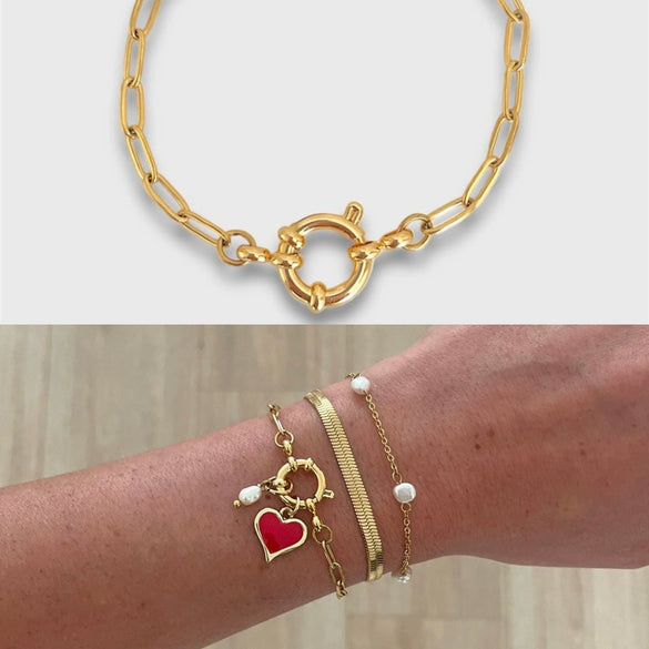 Detachable Sailor Style Geometric Titanium Steel Oven Vacuum Plated Bracelet For Women