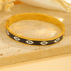 Devil's Eye Buckle Bracelet Stainless Steel Retro High End Bracelet With Diamond Design