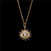 Devil's Eye Inlaid Zircon Copper Pendant Necklace With 18K Gold Plated Ochain For Women