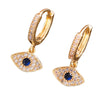 Devil's Eye Zircon Earrings Copper Set With Diamonds Stylish Cool Unisex