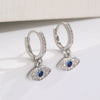 Devil's Eye Zircon Earrings Copper Set With Diamonds Stylish Cool Unisex
