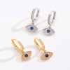Devil's Eye Zircon Earrings Copper Set With Diamonds Stylish Cool Unisex