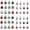 Diamond-encrusted Twelve Birthstone Colored Glass Pendant  Necklace Jewelry DIY Pet Alloy Accessories Jewelry