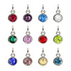 Diamond-encrusted Twelve Birthstone Colored Glass Pendant  Necklace Jewelry DIY Pet Alloy Accessories Jewelry