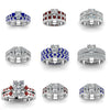 Diamondembedded Unisex Geometric Metal Ring With Electroplated Finish Classic Elegant Luxury Fashion Jewelry