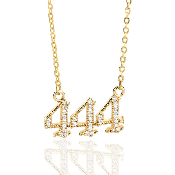 Digital Necklace With Angel Pattern Copper Pendant And O Chain Electroplated For Men And Women Couple