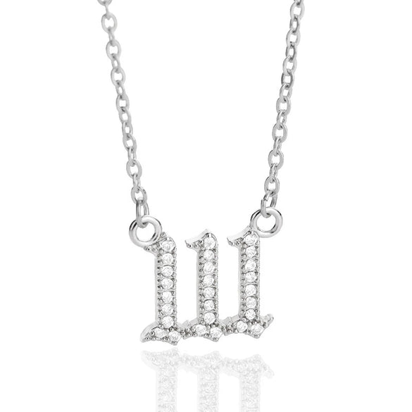 Digital Necklace With Angel Pattern Copper Pendant And O Chain Electroplated For Men And Women Couple