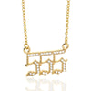 Digital Necklace With Angel Pattern Copper Pendant And O Chain Electroplated For Men And Women Couple