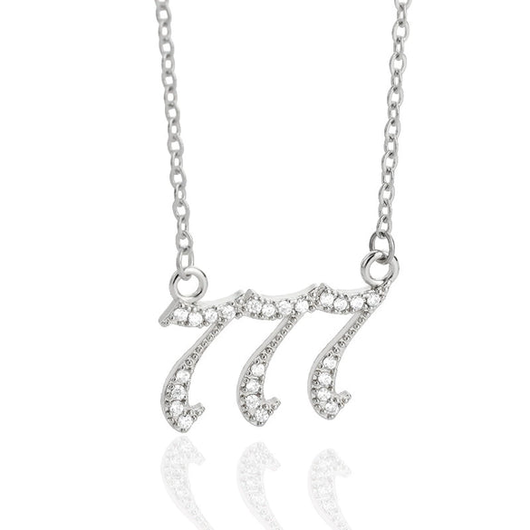 Digital Necklace With Angel Pattern Copper Pendant And O Chain Electroplated For Men And Women Couple