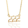 Digital Necklace With Angel Pattern Copper Pendant And O Chain Electroplated For Men And Women Couple