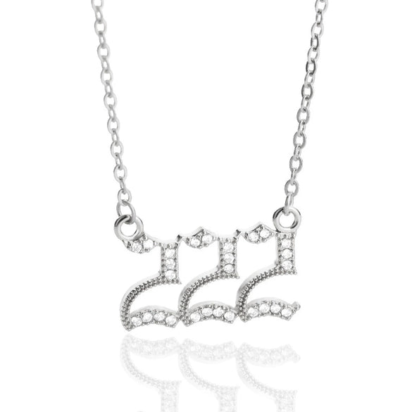 Digital Necklace With Angel Pattern Copper Pendant And O Chain Electroplated For Men And Women Couple