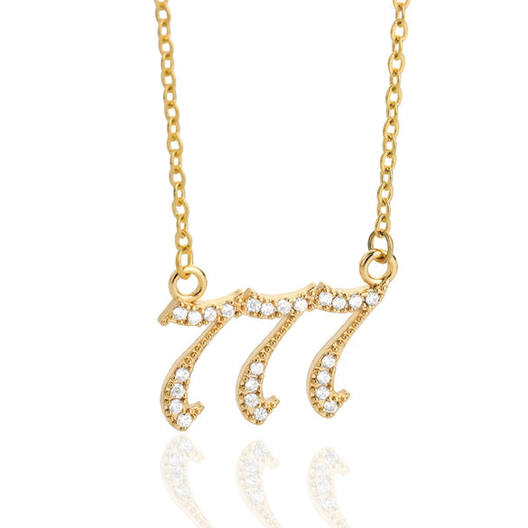 Digital Necklace With Angel Pattern Copper Pendant And O Chain Electroplated For Men And Women Couple