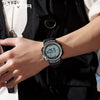Digital Watch Multifunctional Youth Watch Fashion Trendy Luminous Student Watch Round Acrylic Mirror Abs Tpu Simple Natural