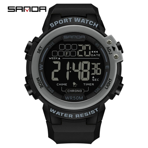 Digital Watch Multifunctional Youth Watch Fashion Trendy Luminous Student Watch Round Acrylic Mirror Abs Tpu Simple Natural