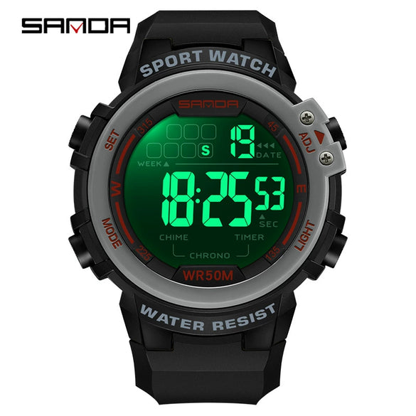 Digital Watch Multifunctional Youth Watch Fashion Trendy Luminous Student Watch Round Acrylic Mirror Abs Tpu Simple Natural