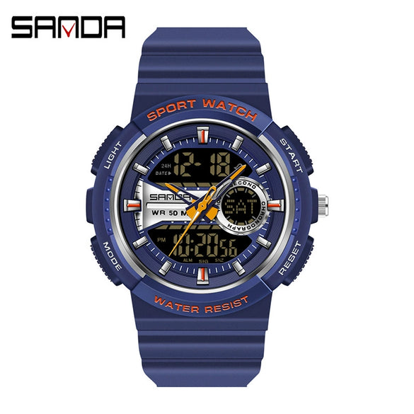 Digital Watch Tpu Strap Stainless Steel Ring Acrylic Mirror Round Simple Natural Couple