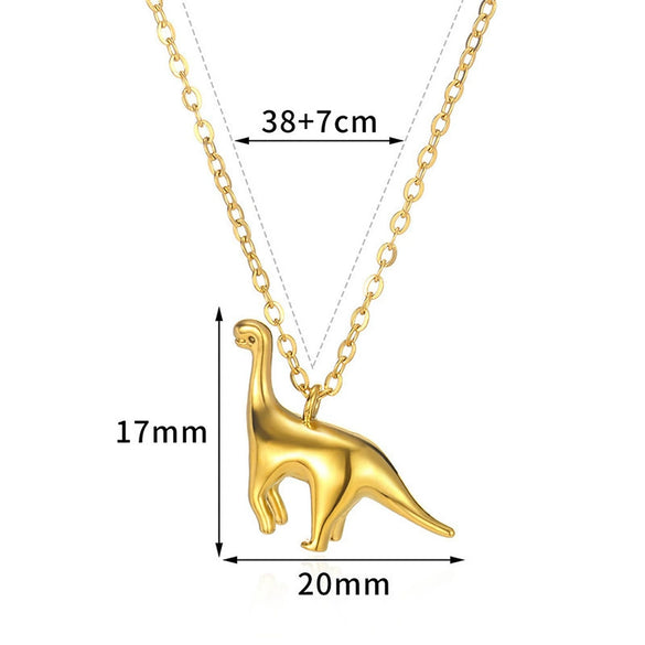 Dinosaur Pendant Titanium Steel Hiphop Men's Necklace Electroplated Jewelry