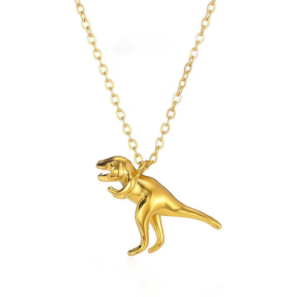 Dinosaur Pendant Titanium Steel Hiphop Men's Necklace Electroplated Jewelry
