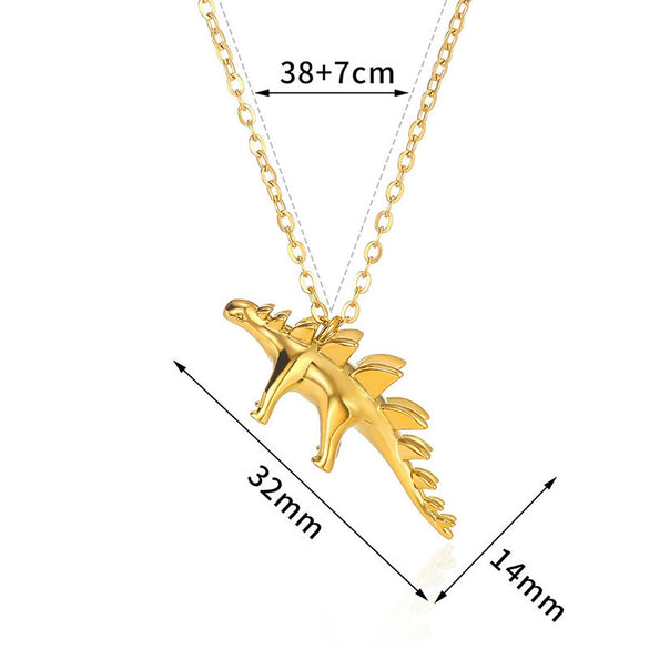 Dinosaur Pendant Titanium Steel Hiphop Men's Necklace Electroplated Jewelry