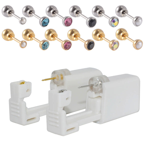Disposable Ear Piercing Device 316L Stainless Steel Geometric Style Electroplated Unisex
