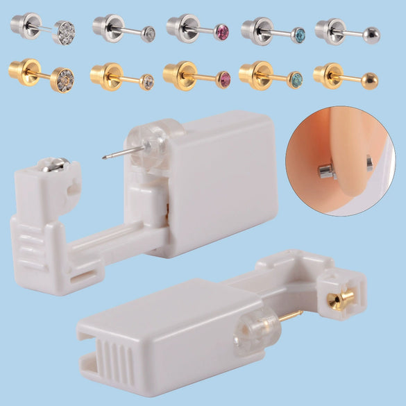 Disposable Ear Piercing Device 316L Stainless Steel Semicircle Diamond Low Pain Puncture Tool