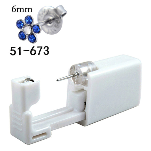 Disposable Lowpain Ear Piercing Gun 316L Stainless Steel Flower Ear Stud Simple Style Unisex