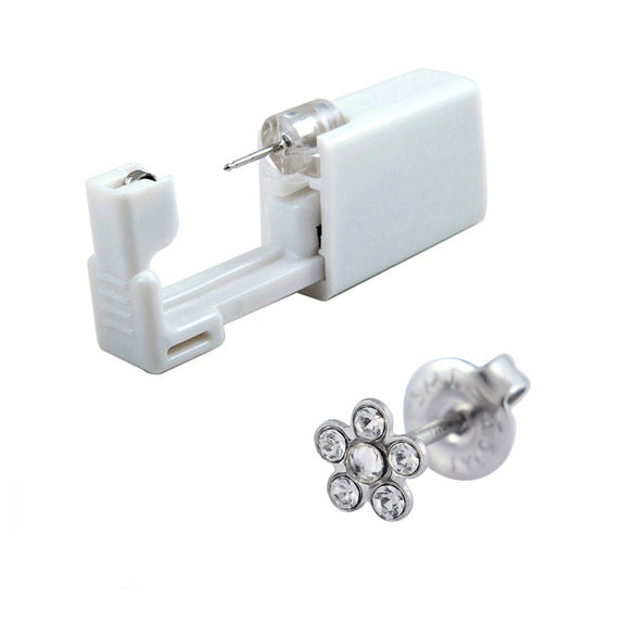 Disposable Lowpain Ear Piercing Gun 316L Stainless Steel Flower Ear Stud Simple Style Unisex
