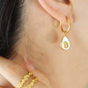 Distinctive Aocado Style Color Shell Geometric Titanium Steel Earrings With Electroplating