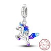 Diy Accessories Bracelet S925 Sterling Silver Original Design Owl Hummingbird Unicorn Charm Dripping Oil