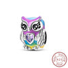 Diy Accessories Bracelet S925 Sterling Silver Original Design Owl Hummingbird Unicorn Charm Dripping Oil