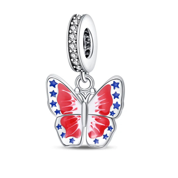 Diy Accessories Bracelet Silver Plated Copper With Dripping Oil Treatment And Eagle Flag Design