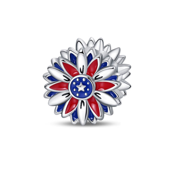 Diy Accessories Bracelet Silver Plated Copper With Dripping Oil Treatment And Eagle Flag Design