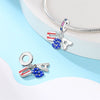 Diy Accessories Bracelet Silver Plated Copper With Dripping Oil Treatment And Eagle Flag Design