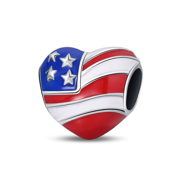 Diy Accessories Bracelet Silver Plated Copper With Dripping Oil Treatment And Eagle Flag Design