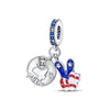 Diy Accessories Bracelet Silver Plated Copper With Dripping Oil Treatment And Eagle Flag Design