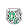 Diy Accessories Bracelet Silver Plated Flat Bead Fourleaf Clover Tree Of Life Dripping Oil Design