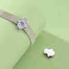 Diy Accessories Bracelet Silver Plated Flat Bead Fourleaf Clover Tree Of Life Dripping Oil Design