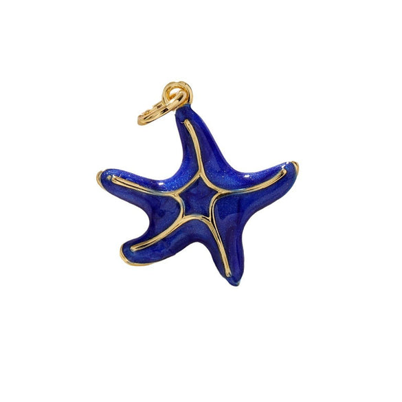 Diy Accessories Copper Gold Plated Ocean Series Animals Starfish Shell Goldfish Mermaid Tail Dripping Oil Pendant
