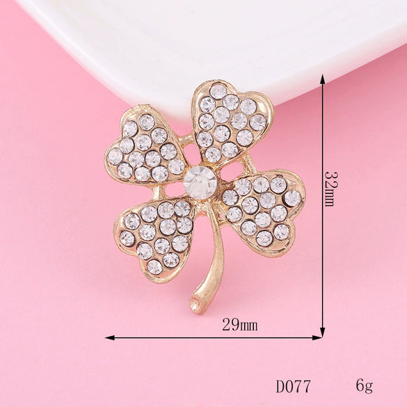 Diy Accessories Fourleaf Clover Colorful Flower Alloy Diamond Series Mobile Phone Shell Beauty Rhinestone Sticker Material