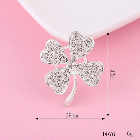 Diy Accessories Fourleaf Clover Colorful Flower Alloy Diamond Series Mobile Phone Shell Beauty Rhinestone Sticker Material