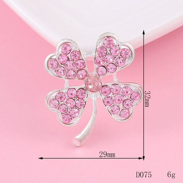 Diy Accessories Fourleaf Clover Colorful Flower Alloy Diamond Series Mobile Phone Shell Beauty Rhinestone Sticker Material