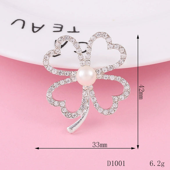 Diy Accessories Fourleaf Clover Colorful Flower Alloy Diamond Series Mobile Phone Shell Beauty Rhinestone Sticker Material