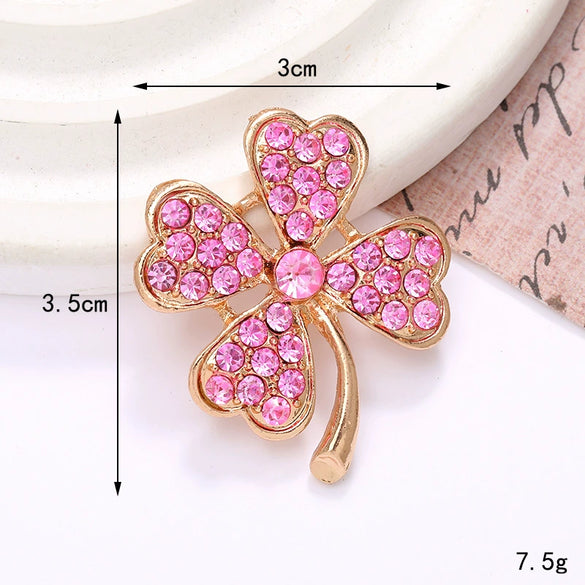 Diy Accessories Fourleaf Clover Colorful Flower Alloy Diamond Series Mobile Phone Shell Beauty Rhinestone Sticker Material
