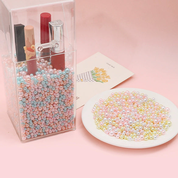Diy Accessories Imitation Pearl Round Beads For Macaron Cosmetic Case Decorative Handmade